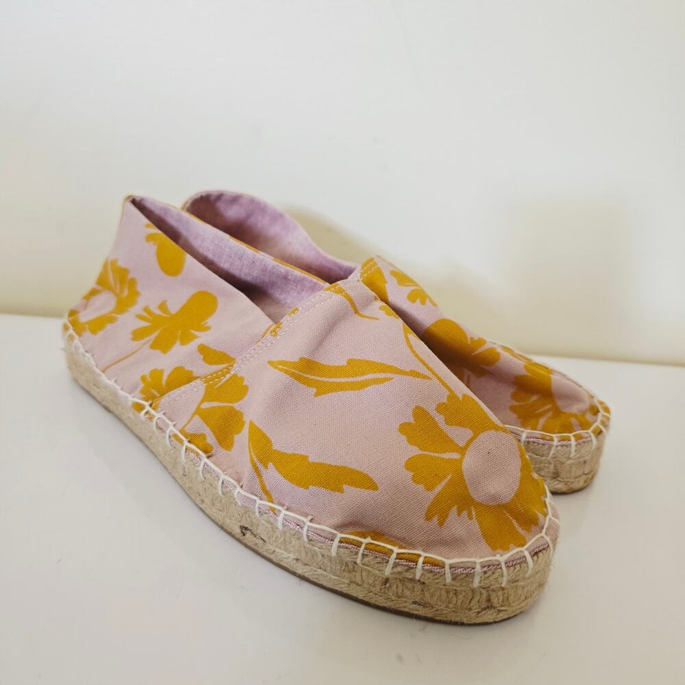 Soludos X Wool and The Gang Floral Yellow Pink Espadrilles Women's Size 8